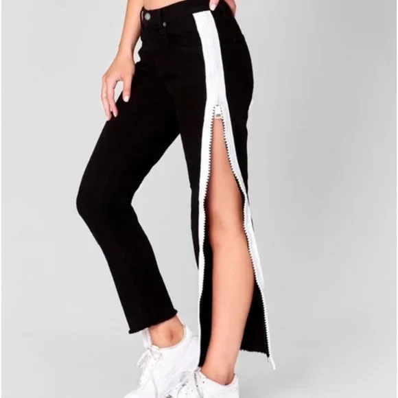 Carmar Jeans Carmar Womens Los Angeles Denim Black White Full